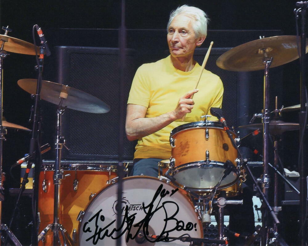 CHARLIE WATTS SIGNED AUTOGRAPH 8X10 Photo Poster painting - ROLLING STONES DRUMMER, TATTOO YOU