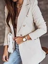 Urban Solid Color Notched Collar Long Sleeves Blazer