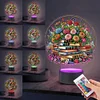 (US Local)Flower Book Diamond Painting Night Light 5D DIY Diamond Art Lamp Home Decor
