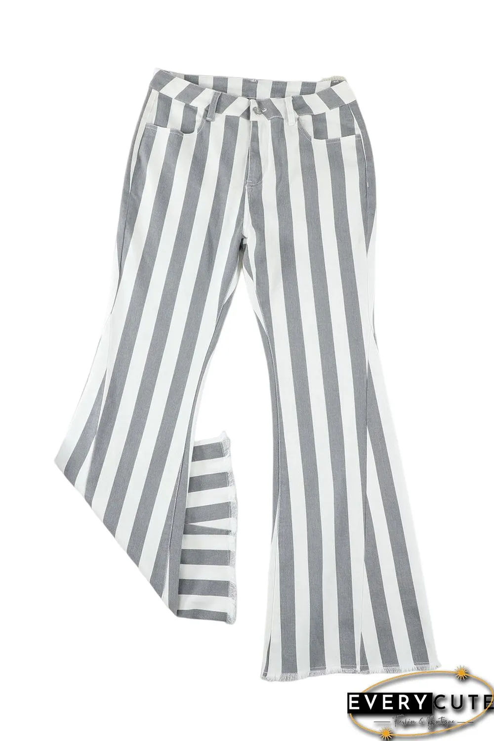 Stripe Star Embellished Western Flare Jeans