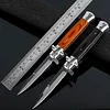 Folding blade knife High hardness blade  wood handle camping knife outdoor stainless steel knives free shipping