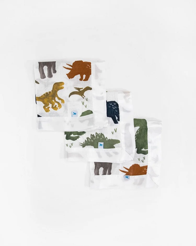 Cotton Muslin Security Blanket 3 Pack - Dino Friends