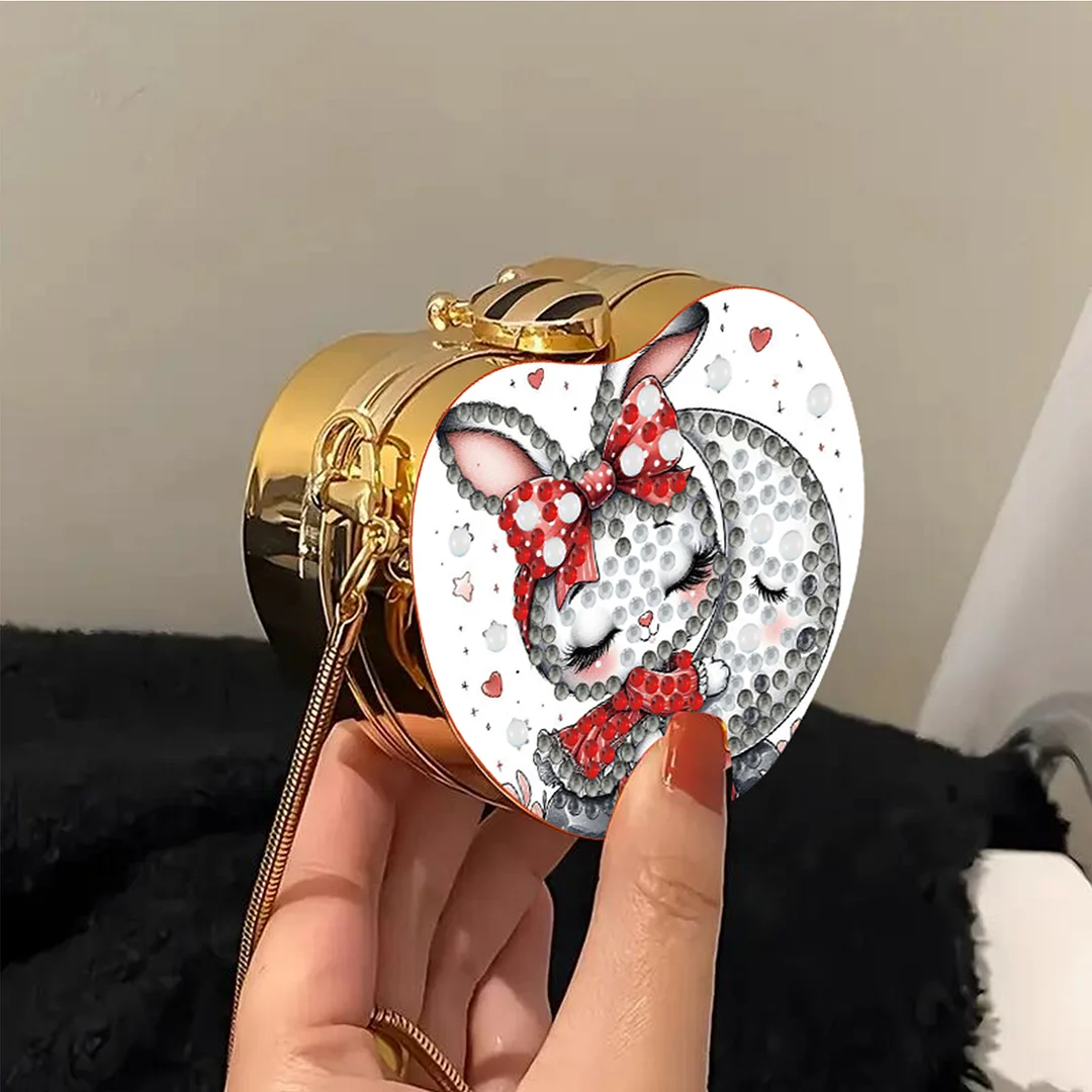 Rabbit DIY Acrylic Love Art Diamond Painting Coin Purse w/ Chain for Women Girl