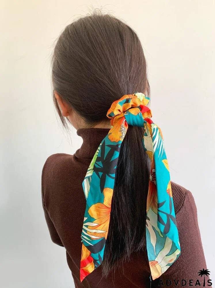 Flower Print Hair Tie