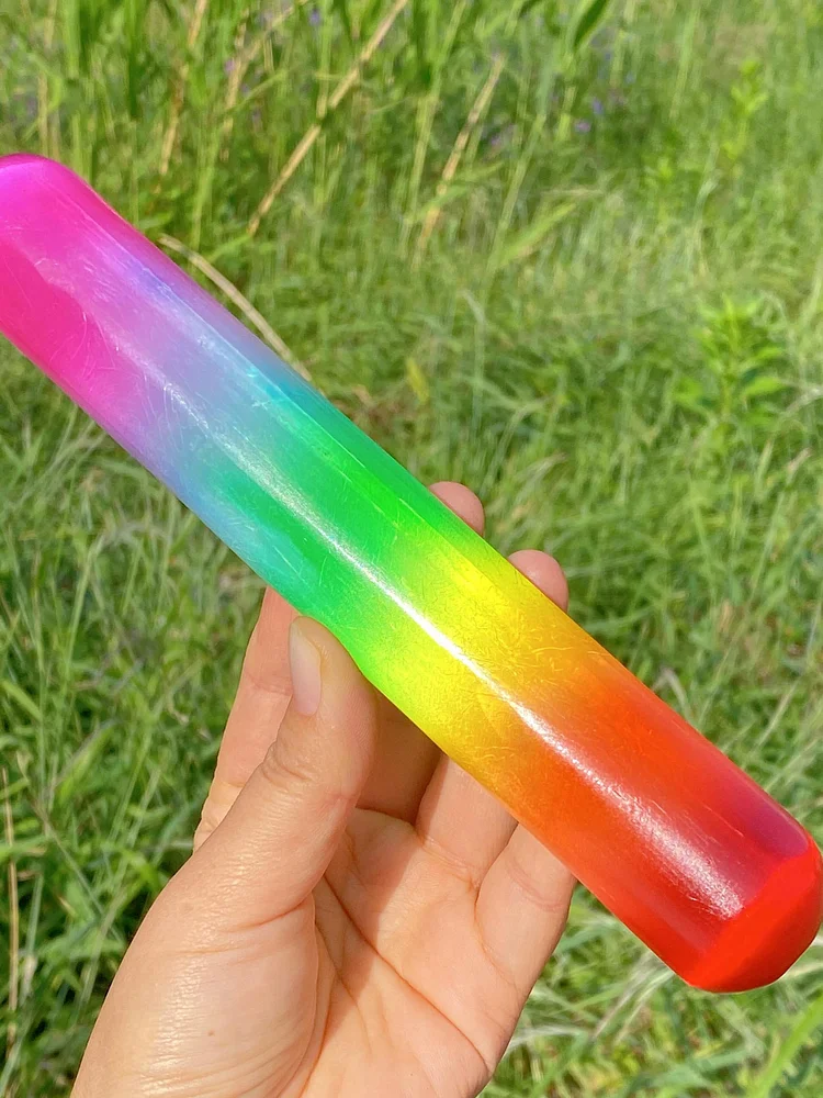 pornhint Pornhint 7.4" Rainbow Aura Selenite Massage Wand,Quartz Crystal Wand,Crystal Degaussing,Crystal Energy,Mineral Specimen,Home Decor,Reiki Heal,Gifts bullet vibrators