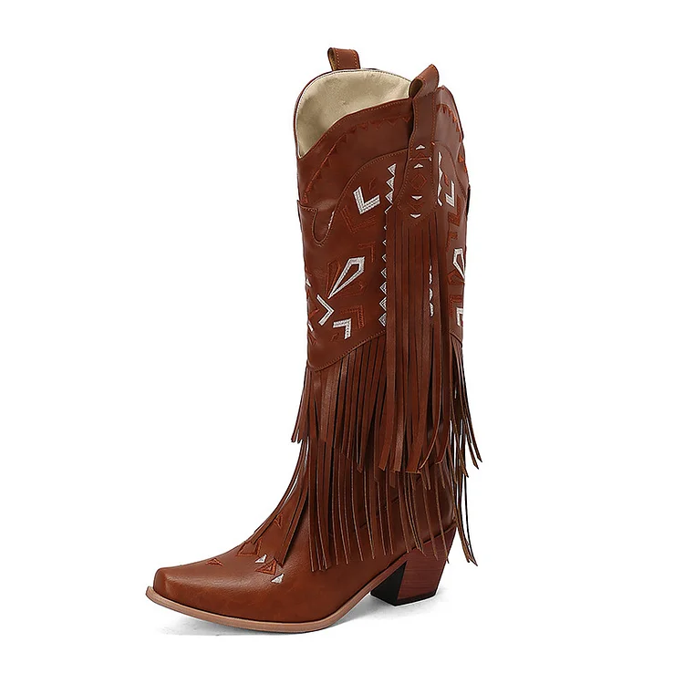 Women's Western Cowboy Bohemian Tassel Boots