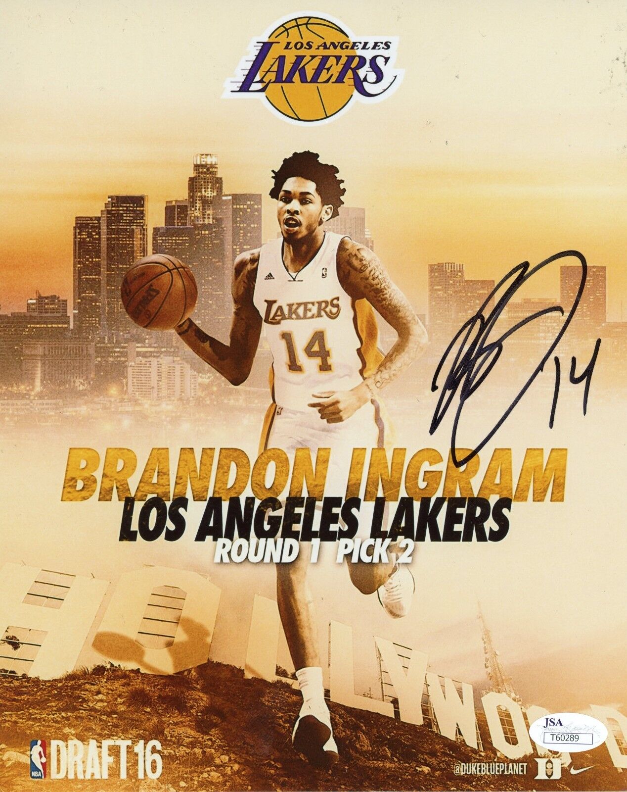 BRANDON INGRAM Authentic Hand-Signed LOS ANGELES LAKERS 8x10 Photo Poster painting (JSA COA)