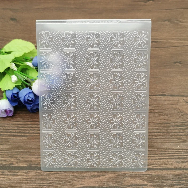 Hexagon geometric flowers print DIY Plastic Embossing Folders for DIY Scrapbooking Paper Craft/Card Making Decoration Supplies