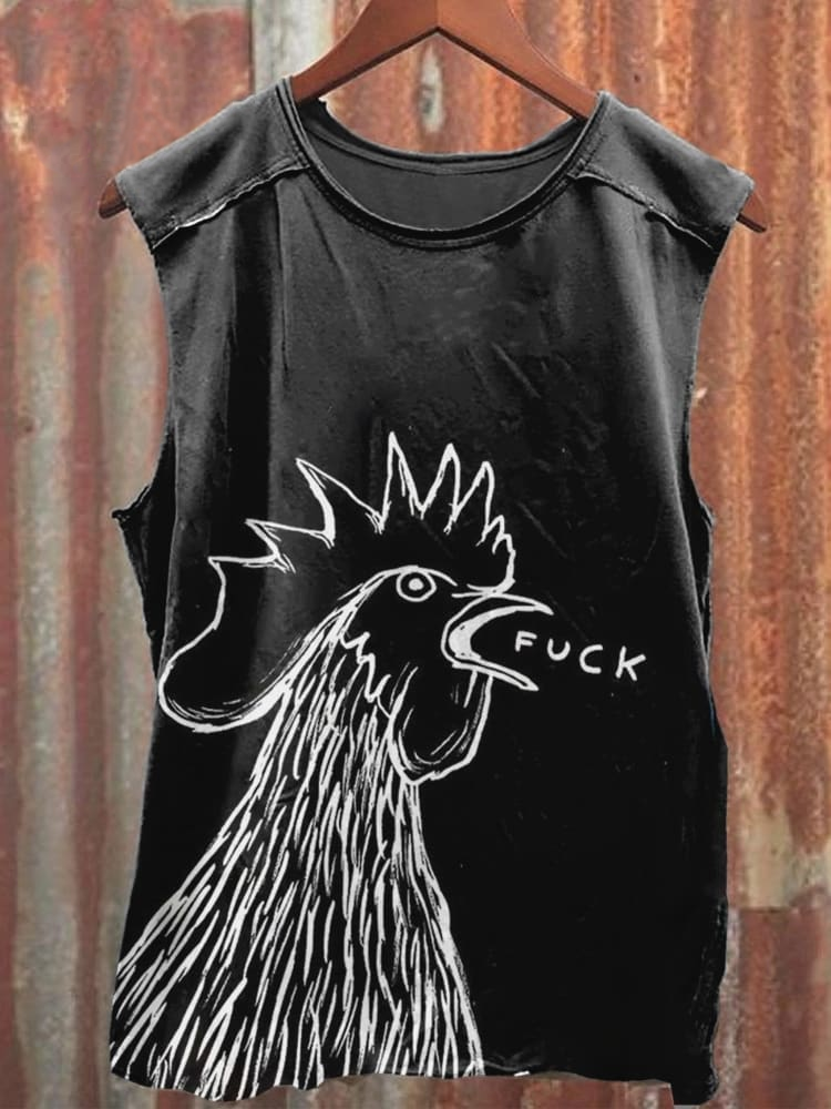 Unisex Bad Chicken Print Tank Top