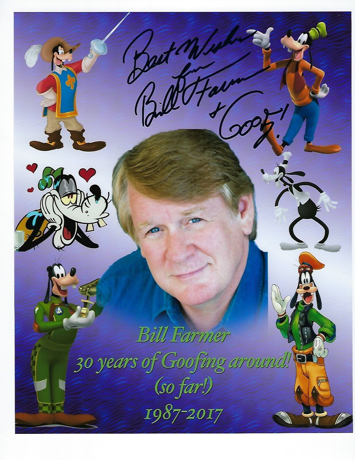 Bill Farmer - Goofy signed Photo Poster painting