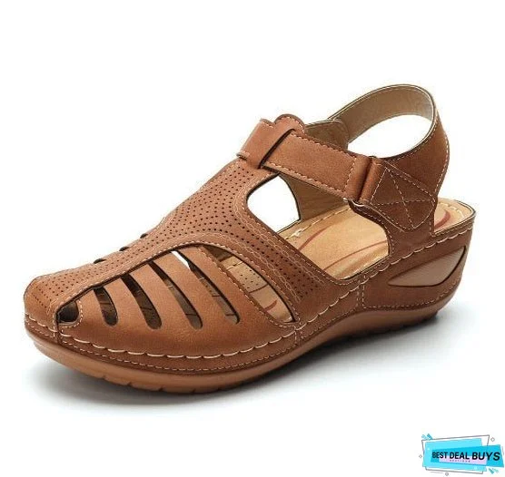 Woman Summer Vintage Wedge Sandals Buckle Casual Sewing Women Shoes Female Ladies Platform Retro Sandalias Plus Size