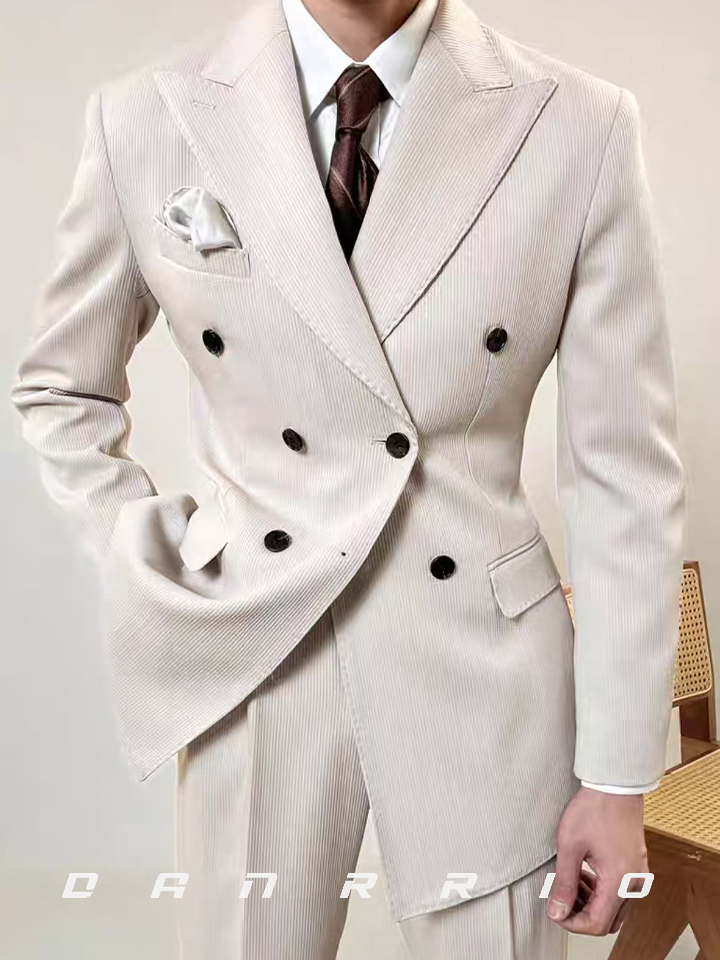 DANRRIO Italian Double-breasted Business Wedding Suit Jacket DANRRIO.COM DANRRIO