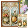 uk.everydayedeals (Limited Stock)Cross Stitch - 11ct Stamped - Retro Poster-Easter Egg Flower Rabbit (40*60cm)
