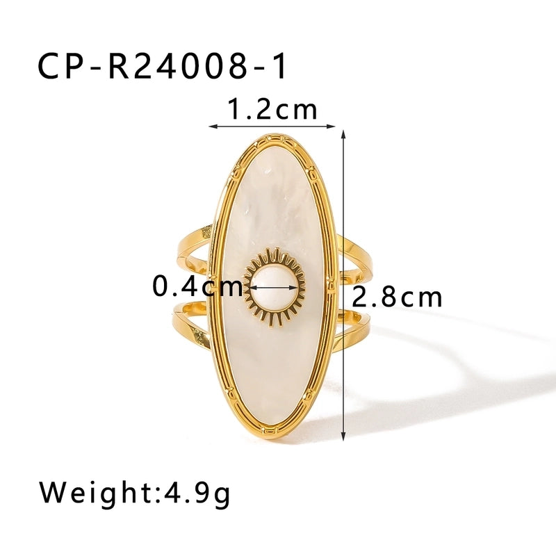Vintage Style Modern Style Minimalist Geometric 304 Stainless Steel Shell 18K Gold Plated Plating Open Rings