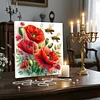 (Framed)Diamond Painting -DIY Round Drill Poppy with Frame(25x25cm)