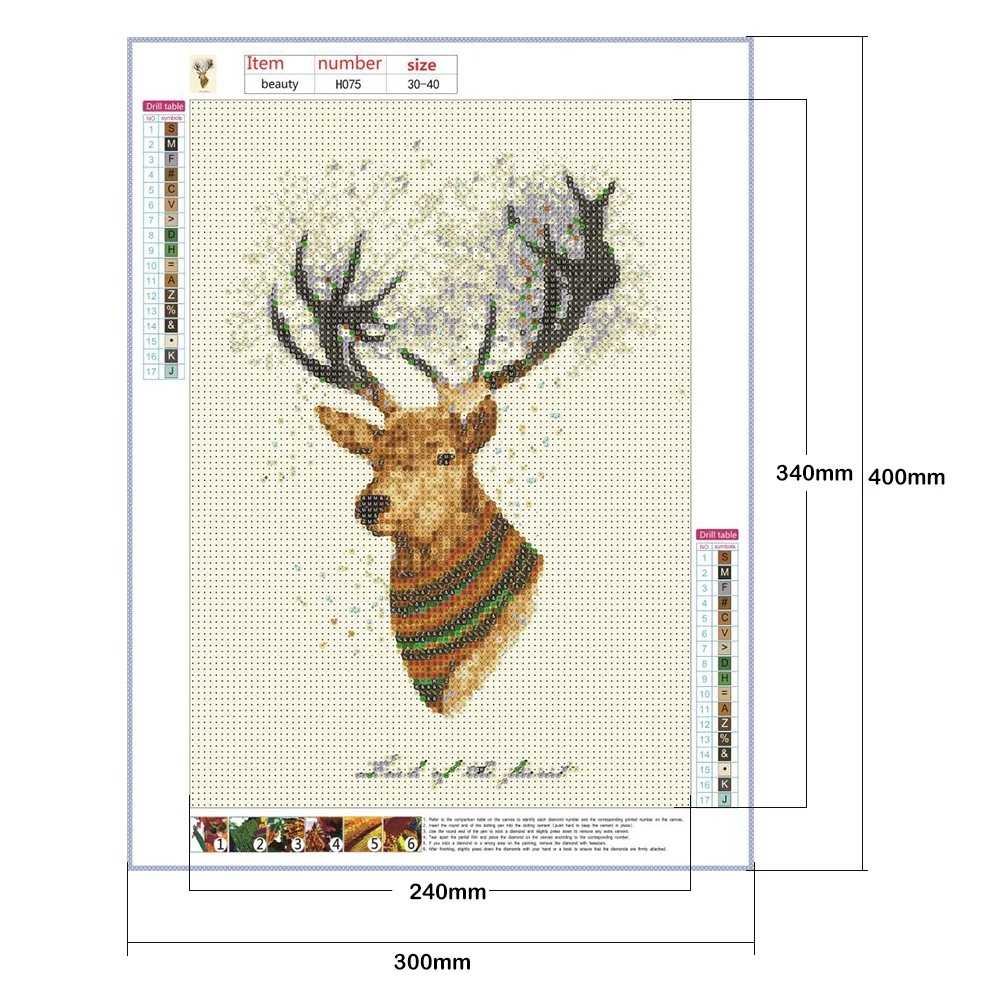 Full Round Diamond Painting 30*40cm - Deer