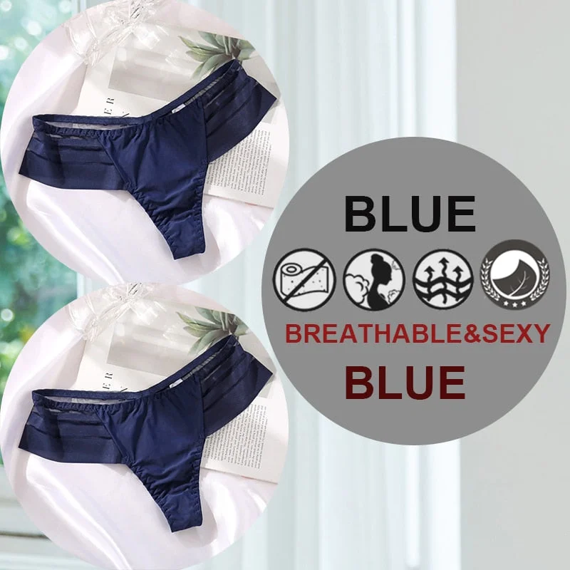 FINETOO 2PCS/Set M-XL G-string Women's Panties Sexy Perspective Seamless Panties Underwear Female See-Through Underpant Lingerie