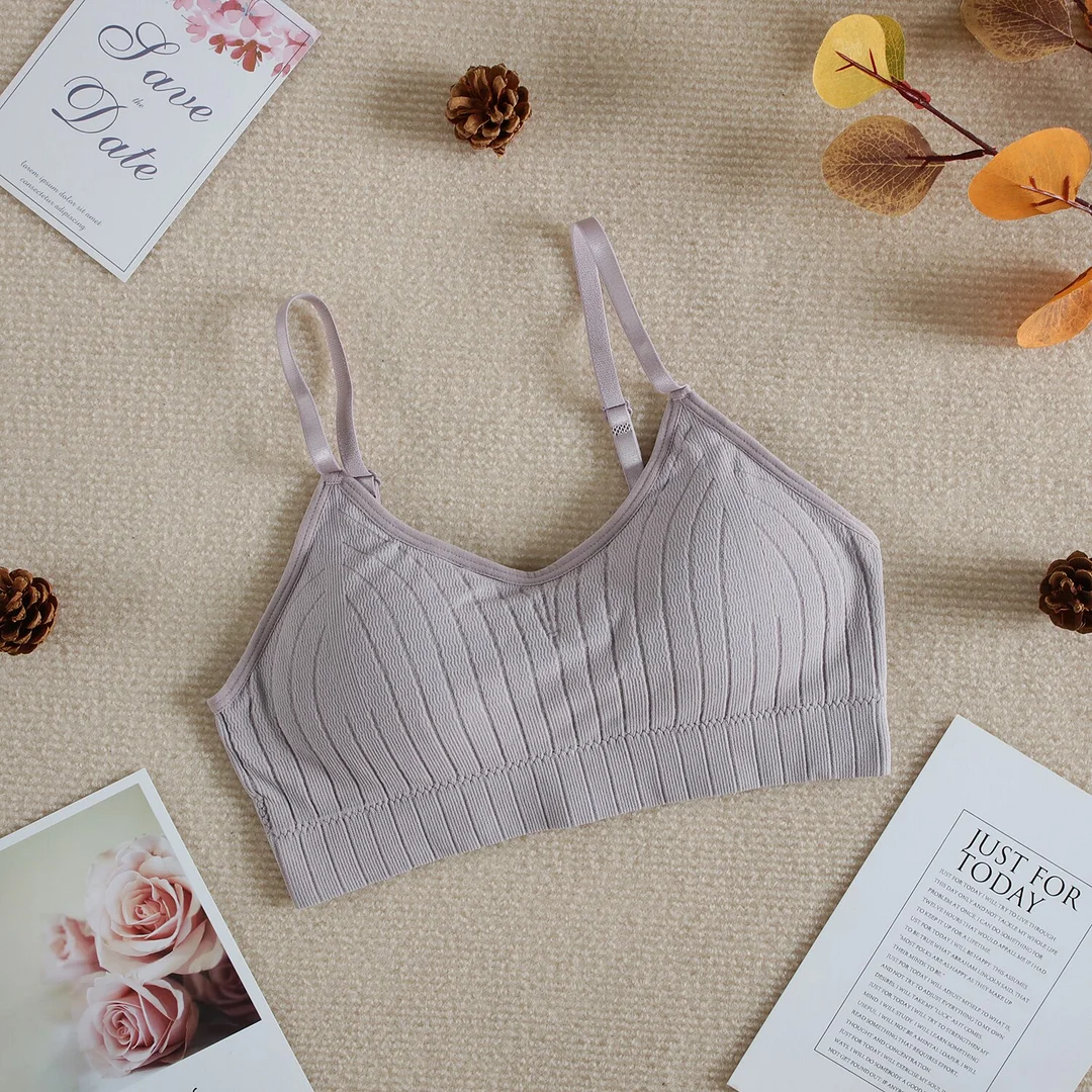 Billionm Seamless Tube Top Bra Women Sexy Striped Bralette Lingerie Female Wireelss Underwear A B CUP