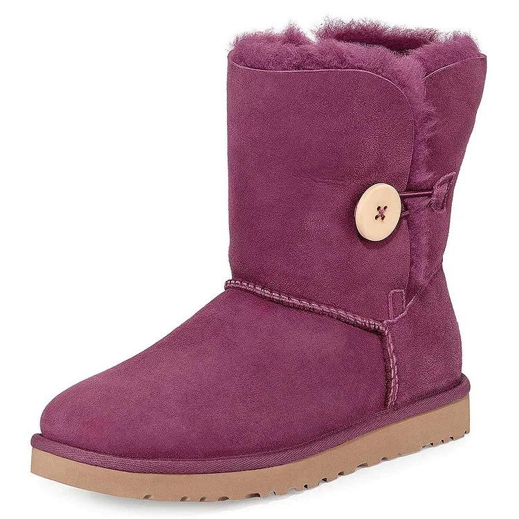 Purple Vegan Suede Flat Winter Boots |FSJ Shoes