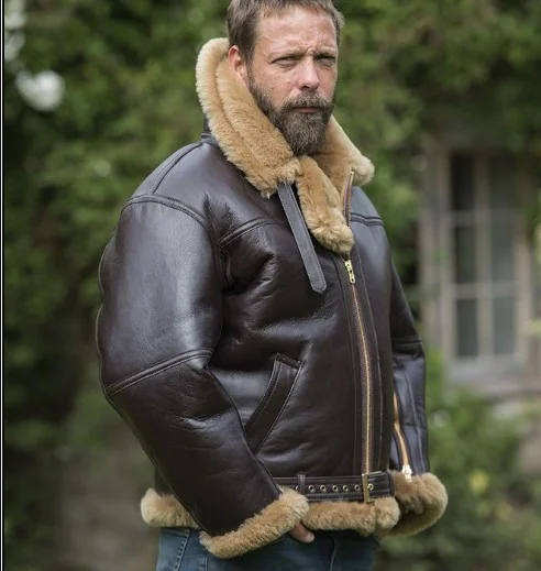 Men's Long Sleeve Faux Fur Coat