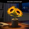 Shimmering Sunflower Lamp Rechargeable Sunflowers Flower Lamp Sunflower Night Light for Mom Wife Friends Girlfriend Teacher Grandma