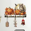 (US Only)Halloween Pumpkin Owl Wood 2D/Flat DIY Diamond Painting Hooks Home Decor Craft