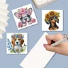 uk.everydayedeals 6Pcs DIY Diamond Painting Greeting Card - Flower Dog