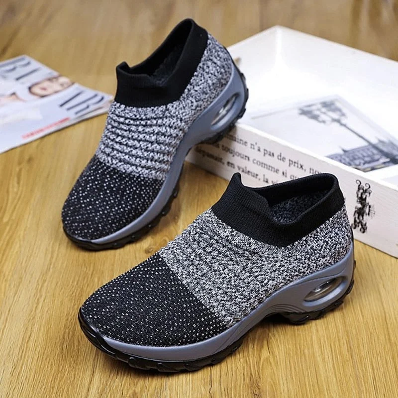 2022 Women Sneakers Running Shoes Sports Shoes Breathable Mesh Comfortable Platform Shoes Air Cushion Sneaker Lightweight