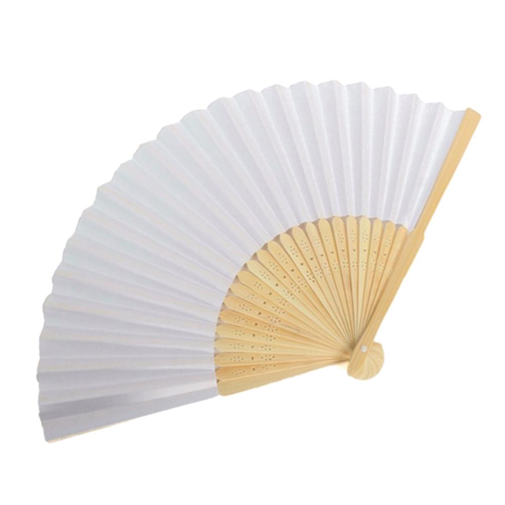 

Blank White DIY Paper Bamboo Folding Fan for Hand Practice Calligraphy Draw, 501 Original