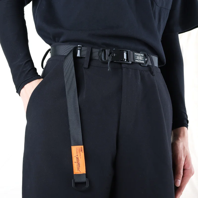 Canvas belt men's trendy overalls with magnetic buckle belt function / Techwear Club / Techwear