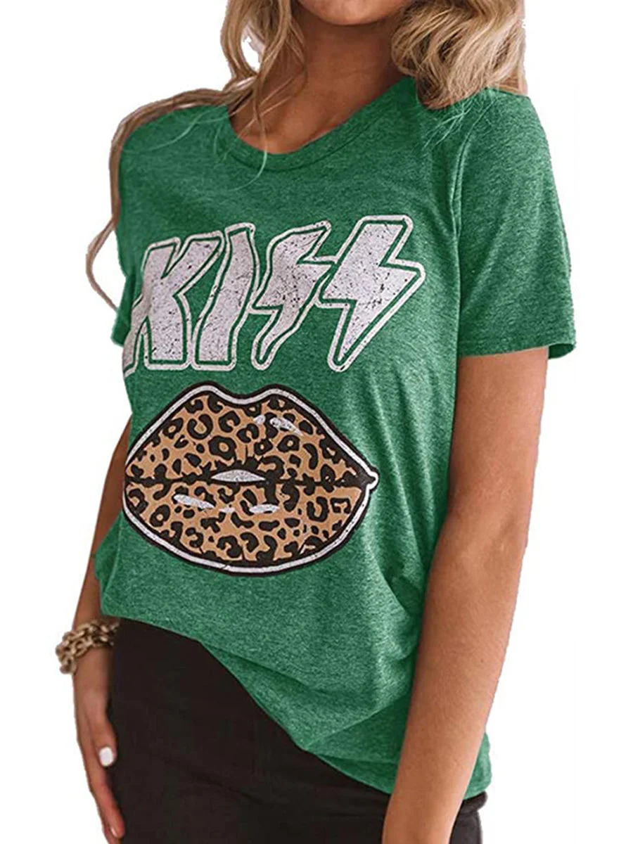 Leopard Lips Kiss T-shirt