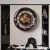 Retro gear mechanical wall clock, 2025 new style, light luxury, high-end artistic French vintage clock for living room