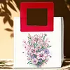 Sac &agrave; main bricolage avec peinture en diamant avec poign&eacute;e carr&eacute;e, sac fourre-tout pour peinture en diamant, kits de peinture multi-usages en diamants, sacs &agrave; main cr&eacute;atifs pour femmes, cadeau artisanat pour filles (fleurs en fleurs)