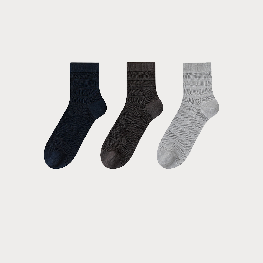 Men's Cooling Socks 3-Pack - Breathable & Soft For Home Comfort REAL SILK LIFE