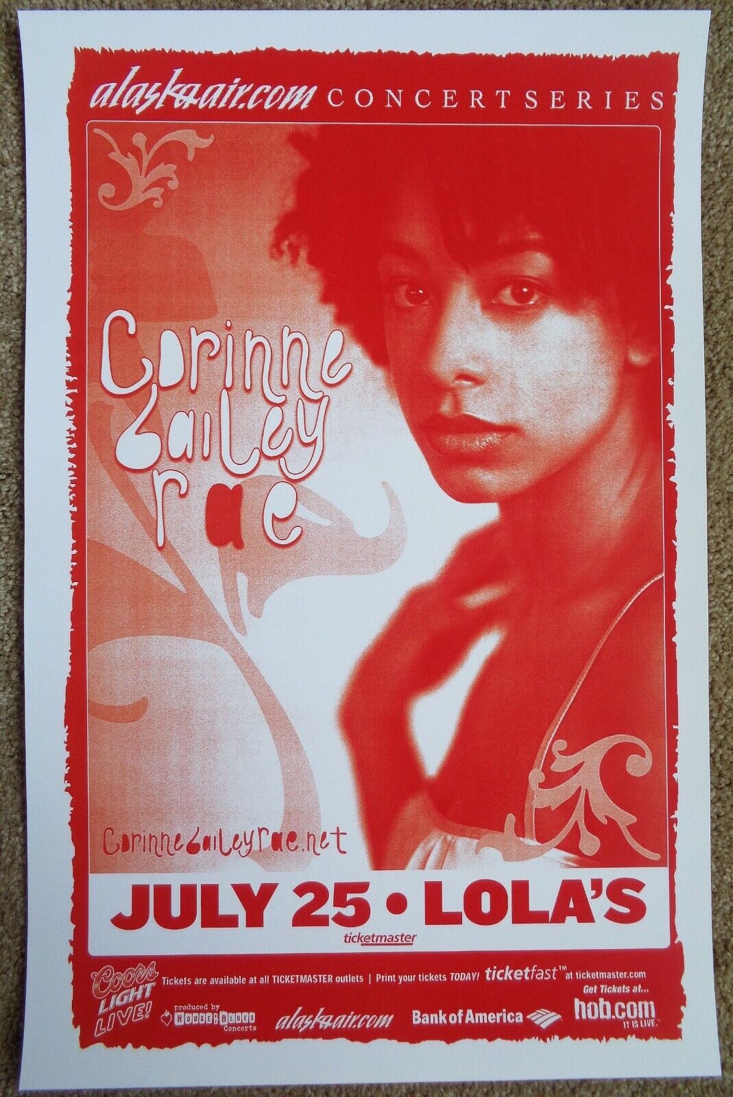 CORINNE BAILEY RAE 2006 Gig POSTER Portland Oregon Concert