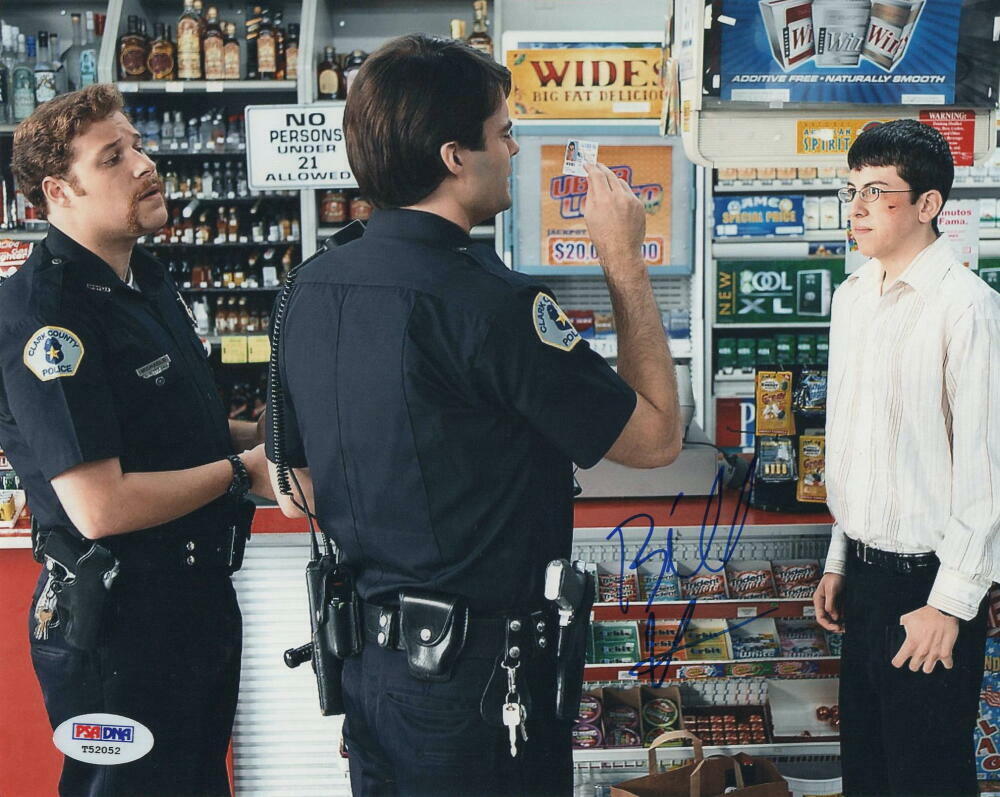 BILL HADER SIGNED AUTOGRAPH 8x10 Photo Poster painting - SUPERBAD W/ SETH ROGEN & MCLOVIN PSA