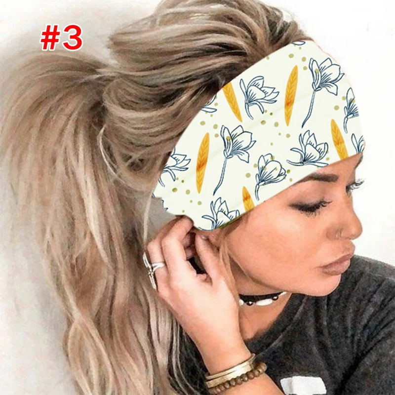 Sdrawing Sdrawing Printed Headwear Women's Headcarripe Sports Headband Fashion Wide-Border Yoga Headbands Breathable Soft Hair