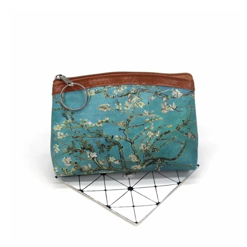 Women’s Oil Painting Pu Leather Zipper Coin Purses