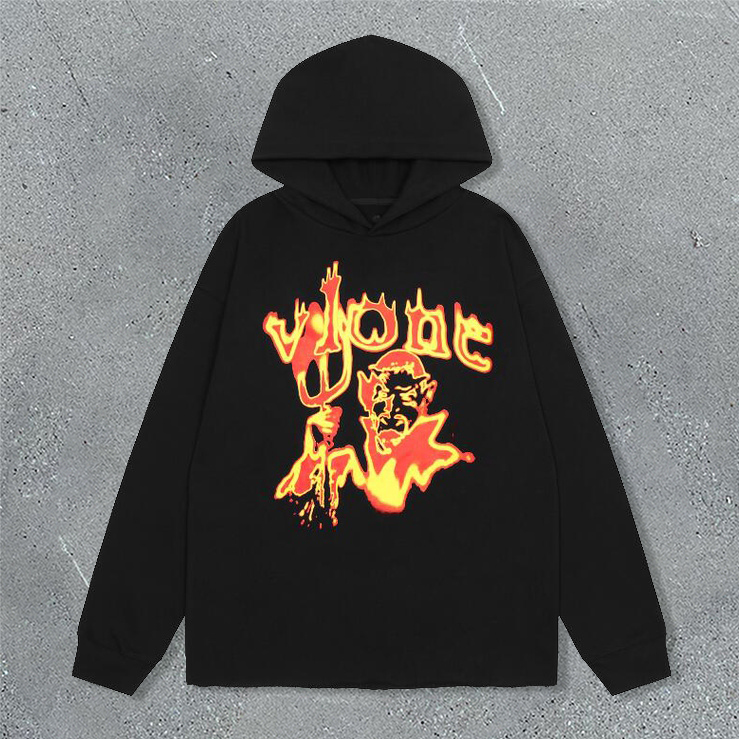 Personalized street style devil print sweatshirt