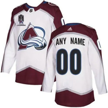 Men's Colorado Avalanche Avtive Player Custom 2022 White Stanley Cup Champions Patch Stitched Jersey TXYN