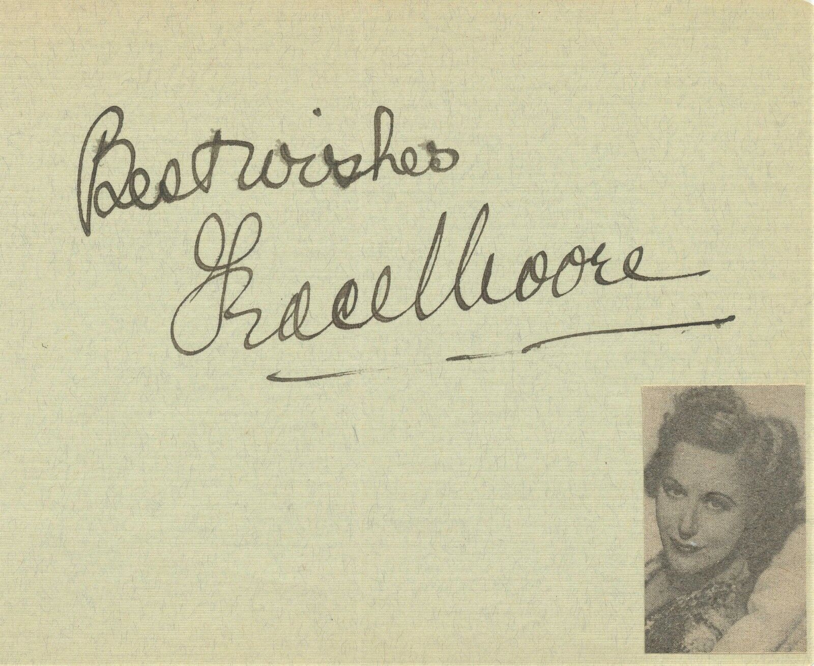 Vintage GRACE MOORE Autograph + Photo Poster painting