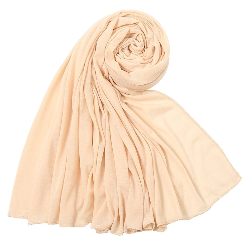 Women’s Minimalist Solid Color Mercerized Cotton Winter Scarves