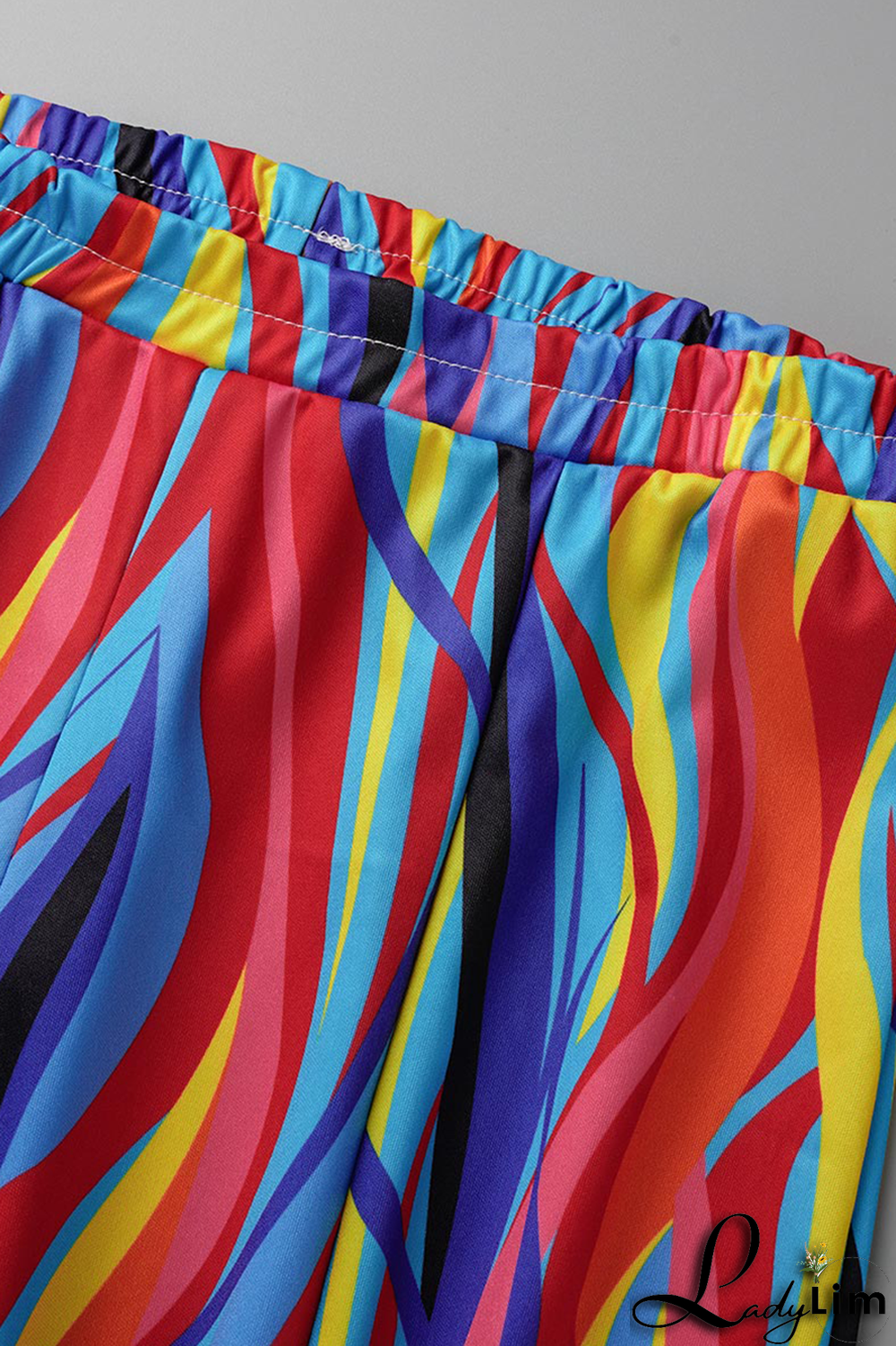 Colour Sexy Print Patchwork Strapless Sleeveless Two Pieces
