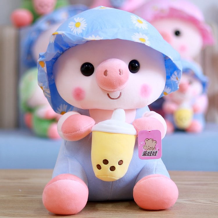 Baby Piggy  Drinking Milk Tea