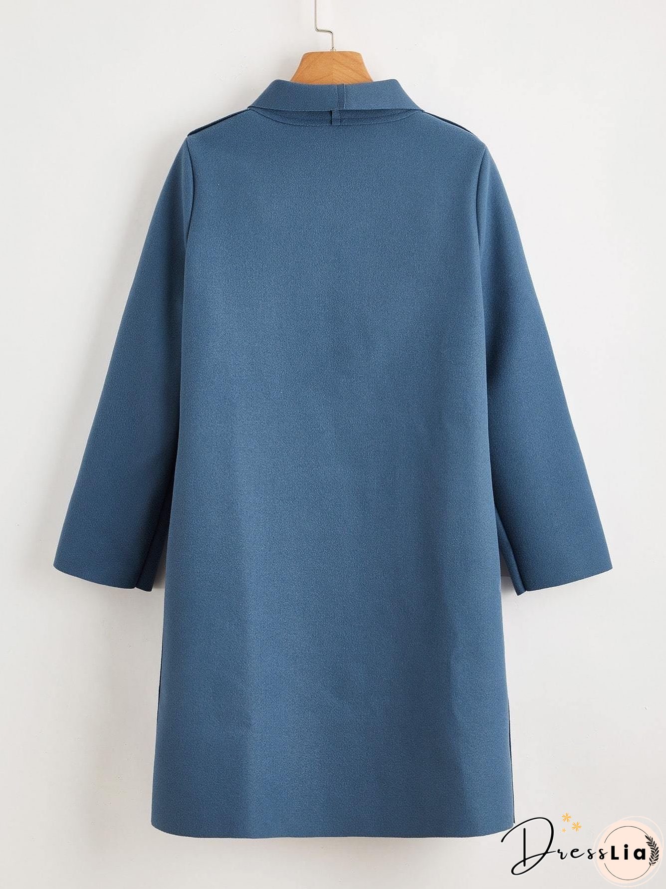 Solid Shawl Collar Dual Pocket Coat for Women