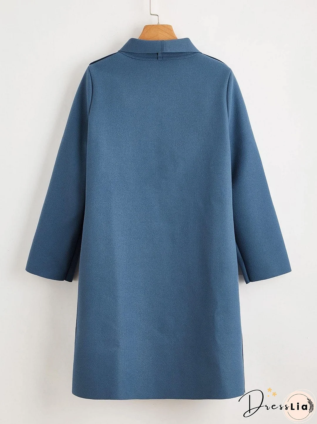 Solid Shawl Collar Dual Pocket Coat for Women
