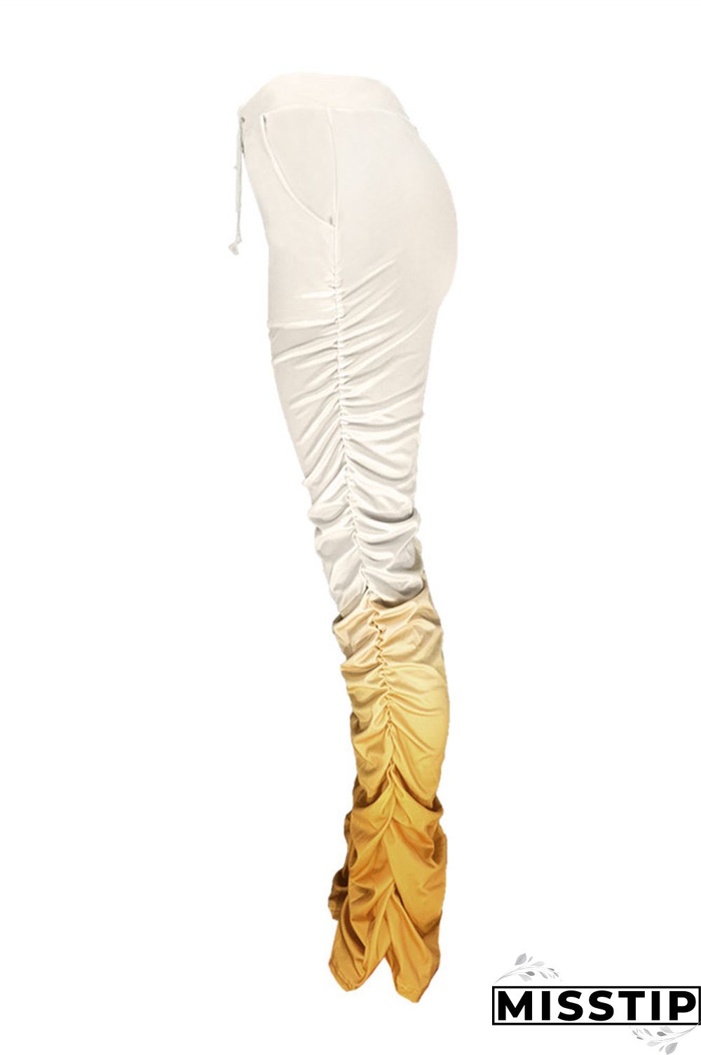 GradientYellow Fashion Casual Gradient Printed Trousers