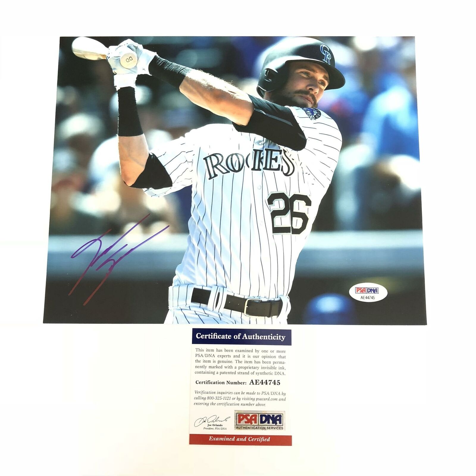 David Dahl signed 8x10 Photo Poster painting PSA/DNA Colorado Rockies Autographed