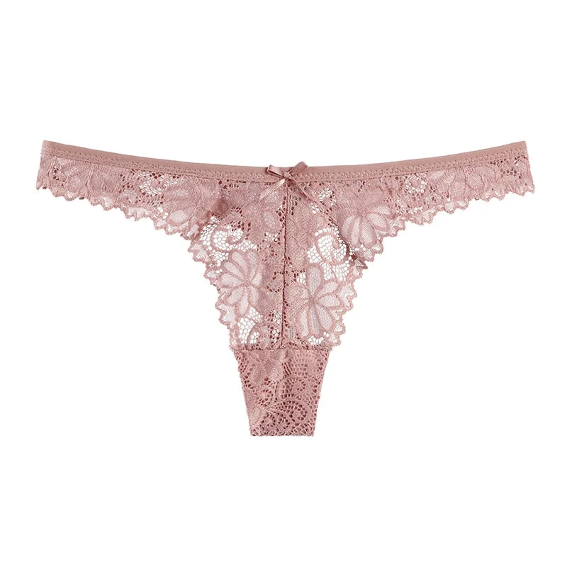 Women Lace G-string Panties Thongs Sexy Underwear Pantys Low-Waist Femme Underpants Transparent Soft Lingerie