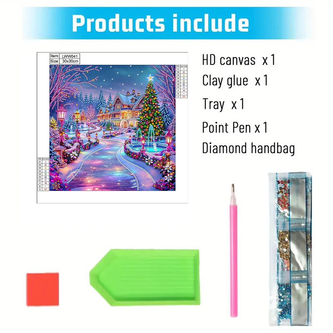 Christmas House - Diamond Painting - Partial Special Shaped Drill(Canvas|30*30cm)